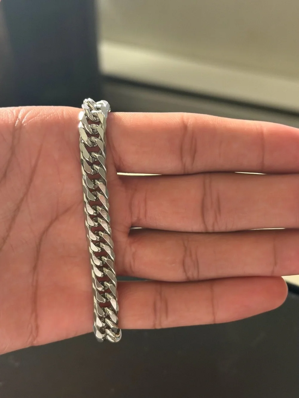 Silver Plated Cuban Link Bracelet — 8mm